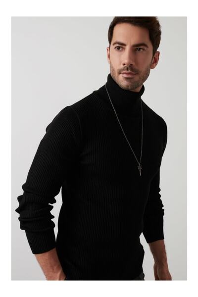 izbutix Men's White Turtleneck Pullover Turtleneck