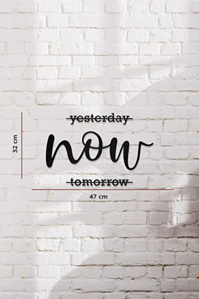 AHWALL Yesterday, Now, Tomorrow Yazılı Dekoratif Ahşap Tablo