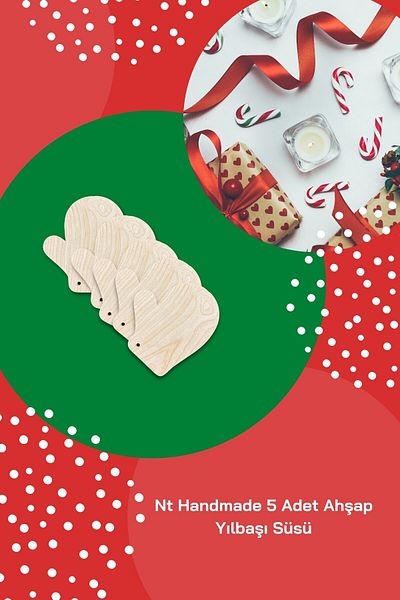 NT Handmade Maple Tree 5 Pieces Glove Christmas Ornament - Paintable Christmas Tree Ornament Wall Decoration