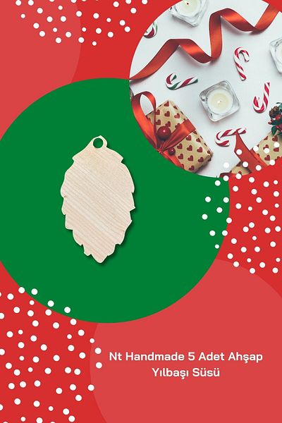 NT Handmade Maple Tree 5 Pieces Leaves Christmas Ornament - Paintable Christmas Tree Ornament Wall Decoration
