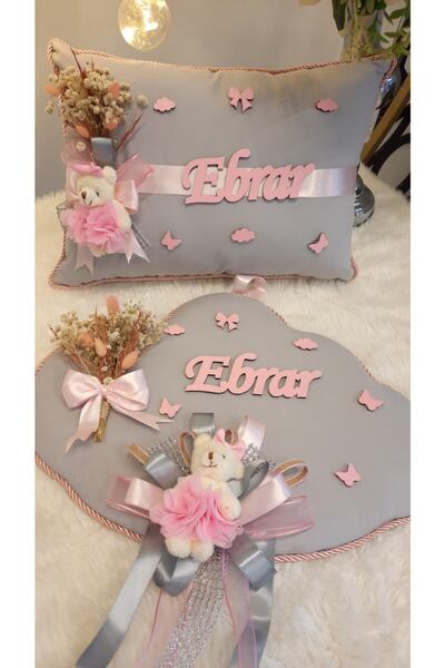 SEVİLEN Kız Bebek Pembe Bulut Kapı Süsü &takı Yastığı