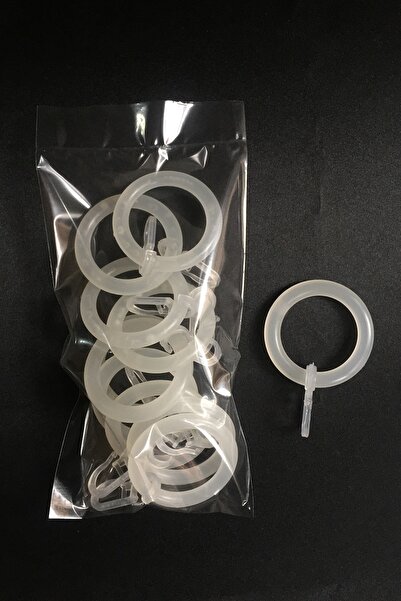 Konur Store Inel pentru perdea rustică și clemă culoare transparentă - 10 buc