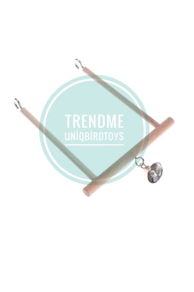 UniqBirdToys Uniq Bird Toys Wooden Bird Swing with Bells