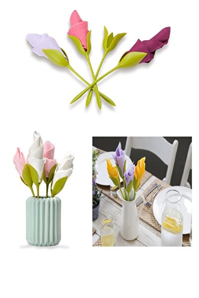 epazzar 6'lı Lale Peçetelik Lale Şeklinde Peçeteler Oluşturma Aparatı