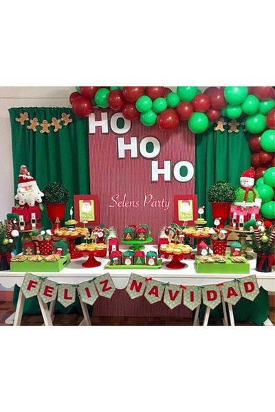 BEST PARTİ DOĞUM GÜNÜ PARTİ SÜSLERİ New Year Green - Red Balloon Chain Christmas Concept Chain