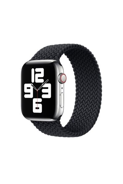 BCNCASE Watch 3 Serisi 38 Mm Kumaş Örgü Solo Loop Tek Parça Kordon Kayış Larg...