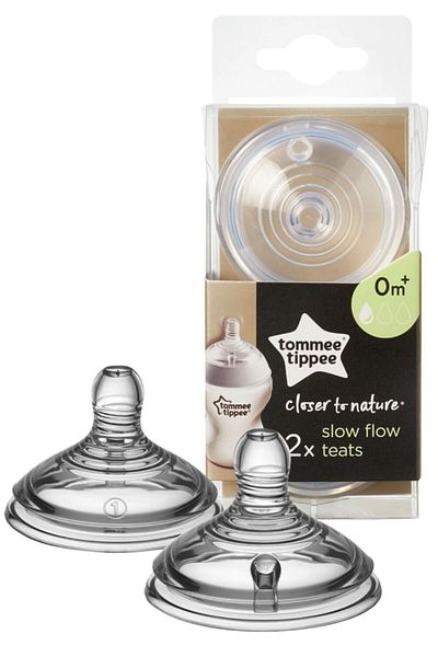 tommee tippee Closer To Nature - 0+ Month Bottle Pacifier Slow Flow Double Set
