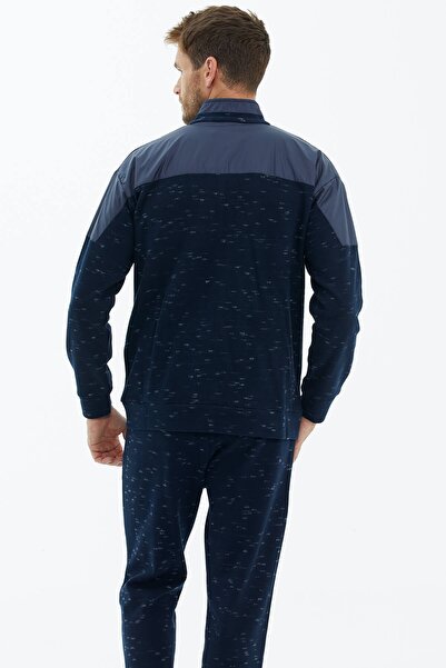 Sementa Спортивний костюм з високим коміром, капітоне і вишитим візерунком - темно-синій