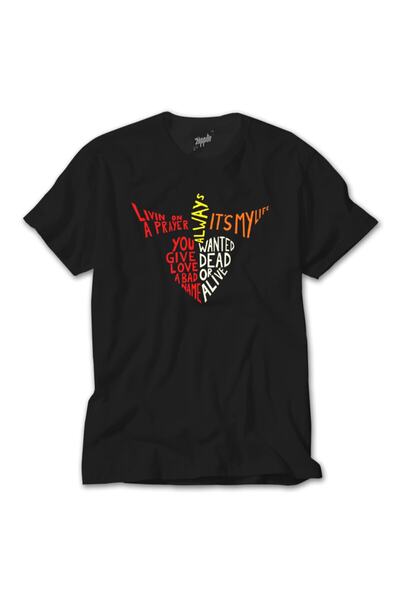 Z zepplin Tricou negru Bon Jovi Songs In Hearth