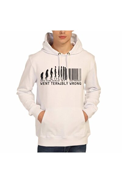 Bant Giyim سويت شيرت رجالي بغطاء للرأس باللون الأبيض من Barcode