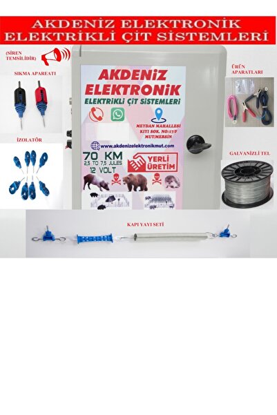 Akdeniz Elektronik Ayı Domuz Kovucu Elektrikli Çit Cihazı Ful Paket 14 Amper ...