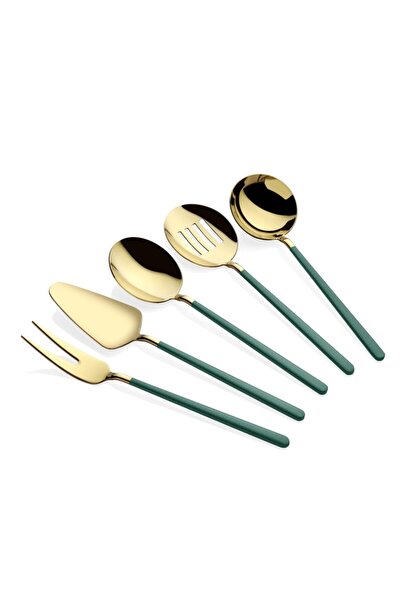 Dame Marie Allegra Green Gold 5 Parça Kepçe Seti