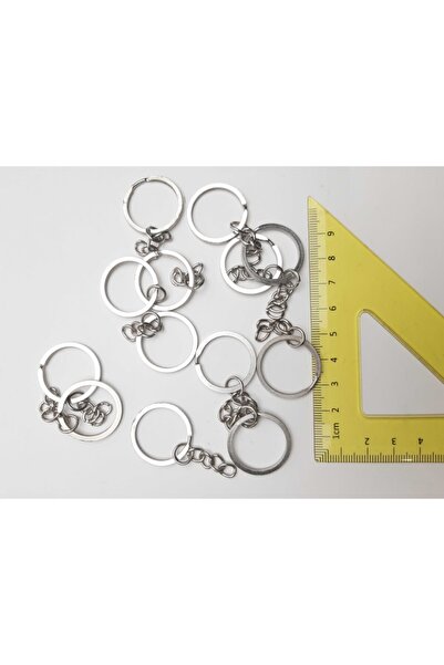 betüşce Cleme metalice (din oțel) pentru brelocuri, de culoare argintie, 24 d...
