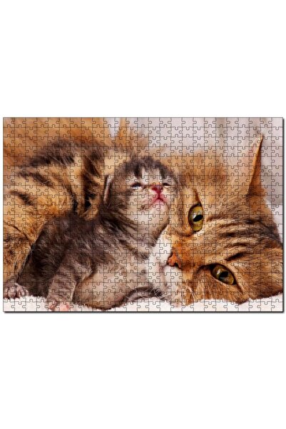 Cakapuzzle Cakasepetim Cute Tabby and Tiny Kitten Close-Up 255 Piece Puzzle J...