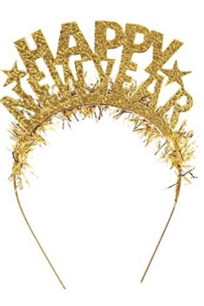 Parti Dünyası Happy New Year Gold Metal Taç 1 Adet