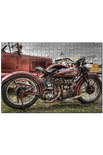 Cakapuzzle Antika Motosiklet Ve Araba Görseli 500 Parça Puzzle Yapboz Mdf (ah...