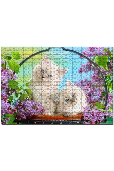 Cakapuzzle أحجية الصور المقطوعة المكونة من 255 قطعة من الزهور والقطط اللطيفة ...