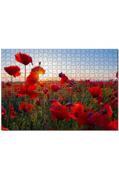 Cakapuzzle Gündoğumu Çayırda Kırmızı Gelincikler 255 Parça Puzzle Yapboz Mdf ...