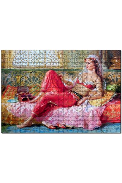 Cakapuzzle Yağlı Boya Resmi Otantik Giyimli Kadın Görseli 1000 Parça Puzzle Y...