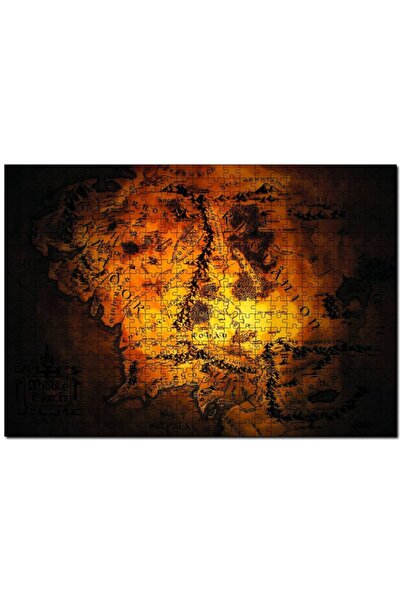 Cakapuzzle Yüzüklerin Efendisi Orta Dünya Rohan Haritası 1000 Parça Puzzle Ya...