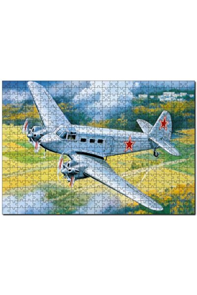 Cakapuzzle Çift Motorlu Nostaljik Uçak 255 Parça Puzzle Yapboz Mdf (ahşap)