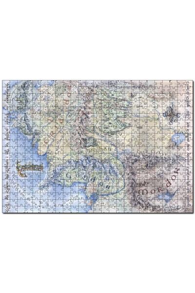 Cakapuzzle Yüzüklerin Efendisi Ortadünya Haritası 500 Parça Puzzle Yapboz Mdf...