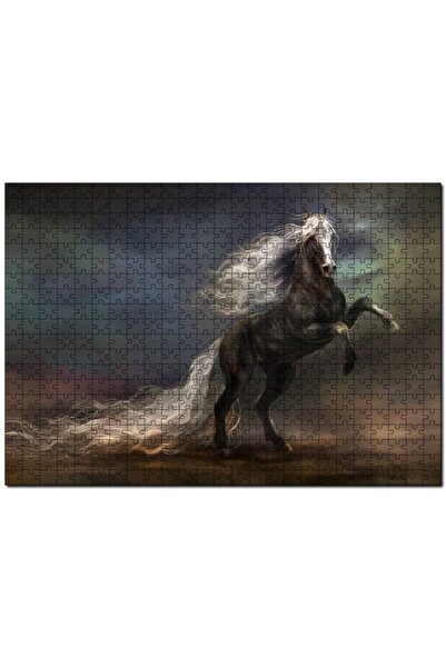 Cakapuzzle Long Mane Prancing Horse Image 500 Piece Puzzle Jigsaw Puzzle Mdf ...