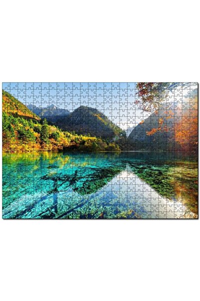 Cakapuzzle Cakasepetim Güneş Göl Dağ Orman Manzarası Görseli 1000 Parça Puzzle Yapboz Mdf (Ahşap)