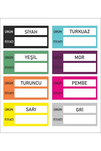 BAHARİSTİC Etiket Tek Kullanımlık 200 Adet Renkli 5 Cm 9 Cm