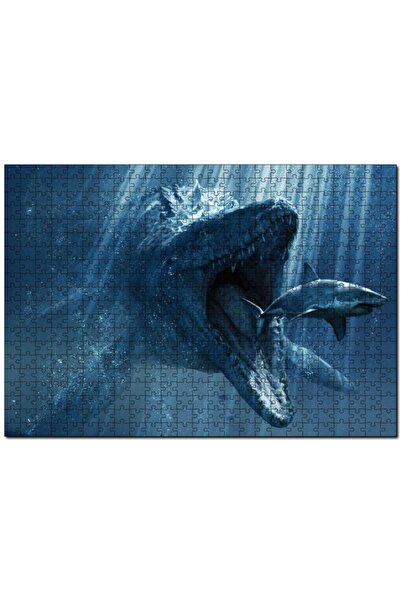 Cakapuzzle Jurassic World Megalodon Ve Büyük Beyaz Köpekbalığı 120 Parça Puzzle Yapboz Mdf Ahşap