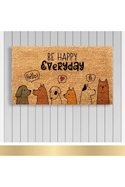 Paspashello , Design Koko Kapı Önü Paspas / Pvc Taban / Model; Happy Dogs