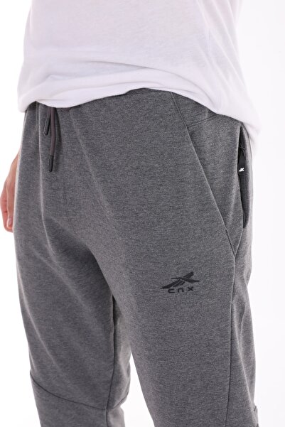 ZEYMERADE Men's Anthracite Hidden Side Pocket Detailed Sweatpants