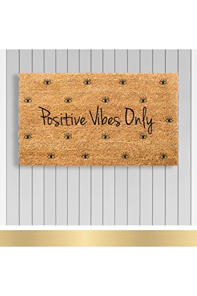 Paspashello , Design Koko Kapı Önü Paspas / Pvc Taban / Model; Positive Vibes...