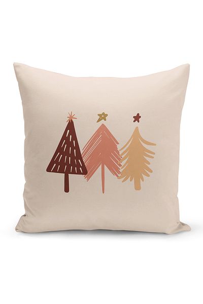 Filamente New Year Christmas Pattern Double Sided Digital Printed Throw Pillow Cover