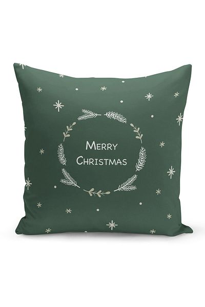 Filamente New Year Christmas Pattern Double Sided Digital Printed Throw Pillow Cover