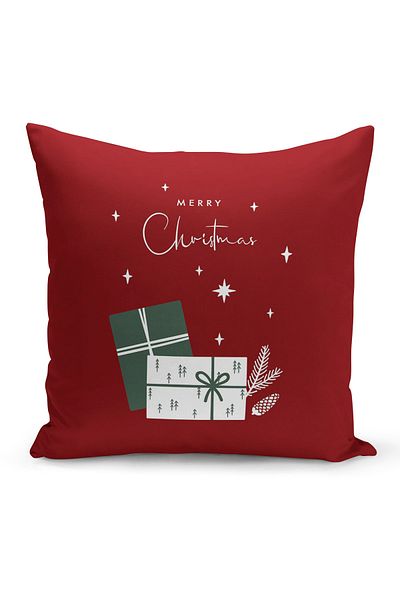 Filamente New Year Christmas Pattern Double Sided Digital Printed Throw Pillow Cover