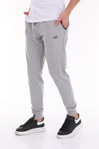 ZEYMERADE Men's Light Gray Hidden Side Pocket Detailed Sweatpants