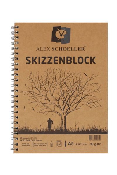 Alex Schoeller Kraft Sketch Block A5 with Side Spiral 90 gr60 yp