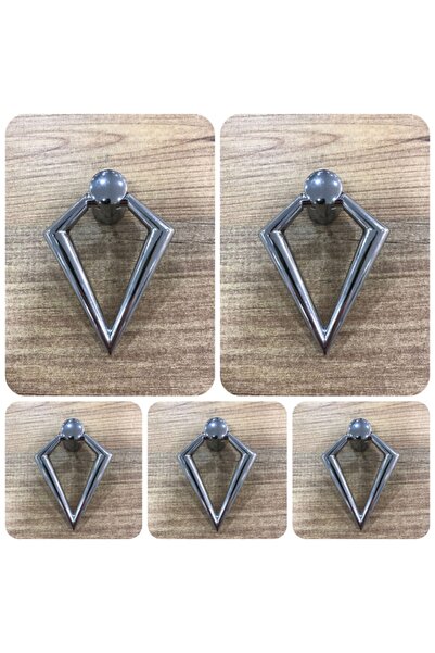 ARON (5 Adet) Hayal Büyük Üçgen Sarkaç Krom Düğme Kulp Mobilya Komidin Şifony...