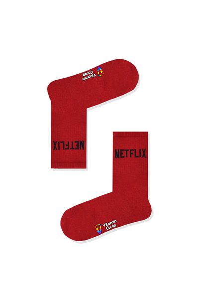 Vitamin Çorap Netflix Red Athletic Socks
