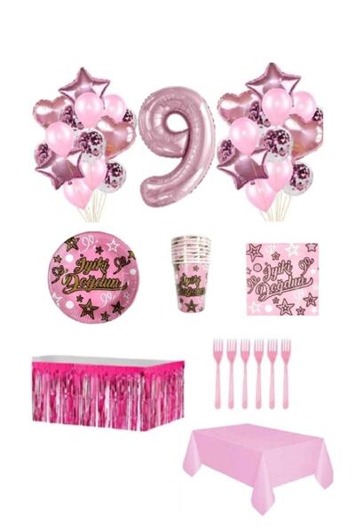 Dipak Σετ γενεθλίων ροζ χρώματος 9 ετών