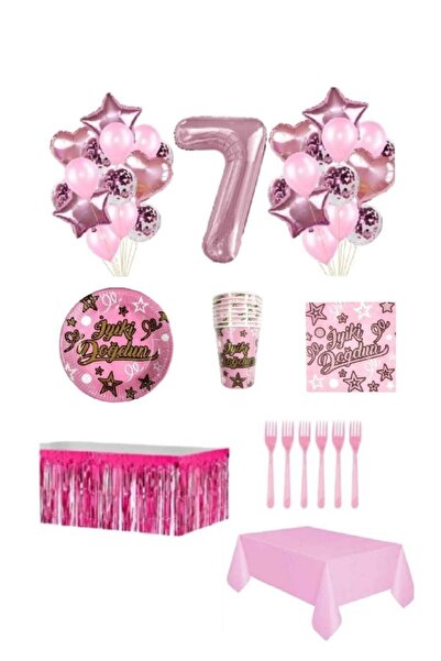 Dipak Σετ γενεθλίων ροζ χρώματος 7 ετών