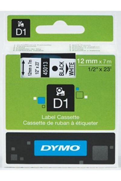 Dymo 12Mmx7M Şerit Beyaz/Siyah (D-45013)