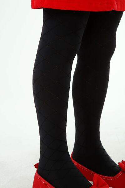 İTALİANA Children's Pantyhose with Diamond Pattern