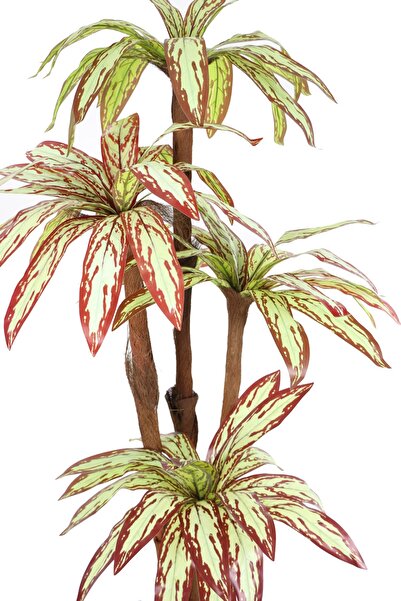 Yapay Çiçek Deposu Metal Saksıda 4 Gövdeli Yapay Ağaç 160 Cm Kiremit-yeşil