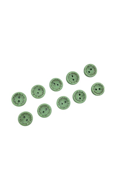 Özene Bezene 10 Adet 15 Mm Handmade Düğme (YEŞİL)