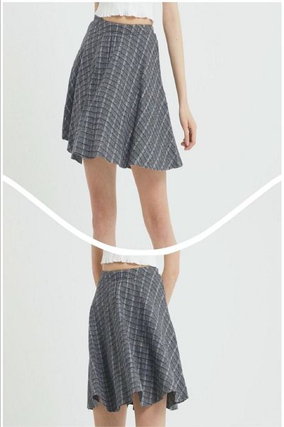 NKTCOLLECTİON Women's Plaid Cashmere Skirt 58332