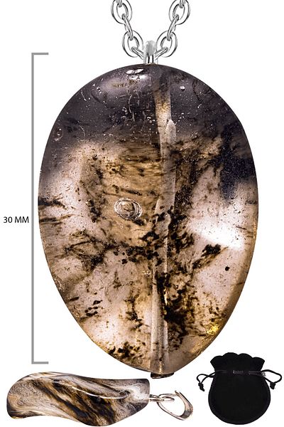Tesbih Atölyesi Striped Natural Fossil Agate Stone Necklace