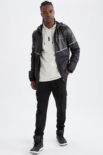 DeFacto Fit Slim Fit Hooded Water Repellent Thin Coat