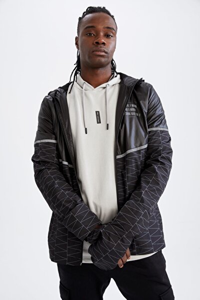 DeFacto Fit Slim Fit Kapüşonlu Su Itici Ince Mont